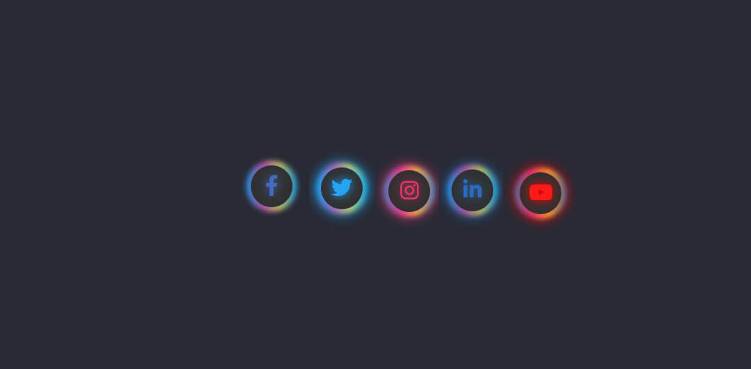 Glowing Social Media Icons