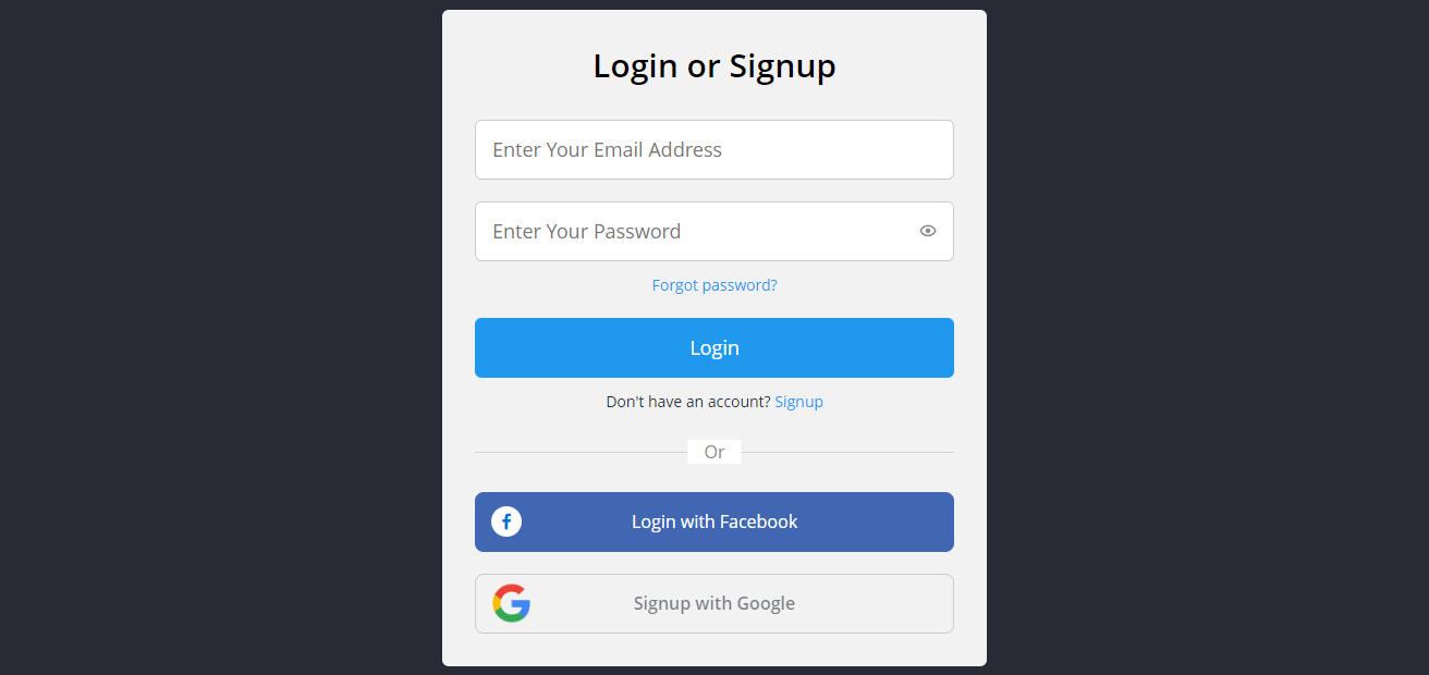 Login and Signup Form