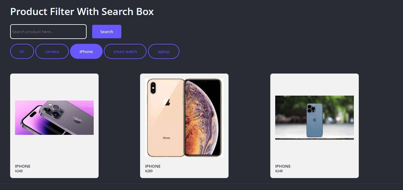  Product Filter and Search