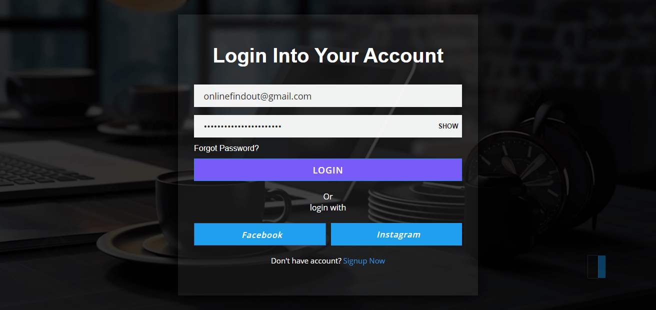 Transparent Login Form